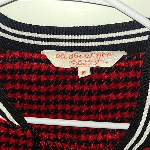 Red & Black Herringbone Bomber, All About You - Picture 4 of 5
